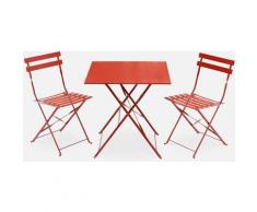 Set da giardino, bar bistrò, pieghevole - modello: Emilia, quadrato, colore: Terracotta - Tavolo,