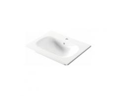 Disegno Ceramica - Lavabo da incasso rettangolare in ceramica bianca lucida 61x46cm serie Soft