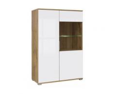Hucoco - jadea - Vetrina soggiorno / sala da pranzo 2 ante in stile scandinavo - 132,5x90x41 - 10
