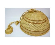 Lampadario lampada in bamboo bambù rattan vimini e giunco appendibile per casa camera salotto cucina