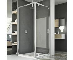 Box doccia battente vetro trasparente h 185 mod. Sintesi Duo 1 Anta 80x80 ap. 80 cm quadrato