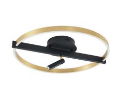 Matwei plafoniera LED, circolare, ottone - nero satinato, ottone spazzolato - Lucande