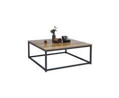 Meubles Cosy - Moderno Tavolino da Salotto Caffè 80x80 cm - Top in Legno Marrone - Metallo