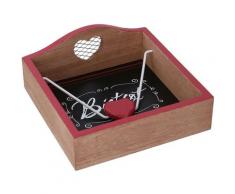 Portatovaglioli legno bistrot nero quadro cm18,5x18,5h7,5