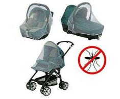 Trade Shop Traesio - ZANZARIERA UNIVERSALE 3 IN 1 PER PASSEGGINO NAVICELLE SEGGIOLONI AUTO 140 X