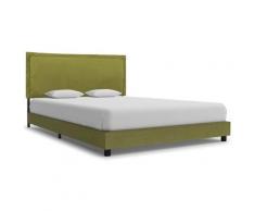 Letto in Tessuto Elegante rivestimento imbottito Verde varie dimensioni dimensioni : 140x200 cm