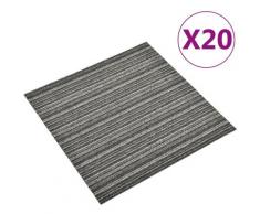 Quadrotte di Moquette 20 pz 5 m2 50x50 cm Antracite a Strisce