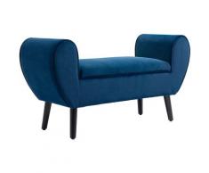 Panca Contenitore Imbottita per Camera da Letto e Ingresso Panca Fondo Letto con Braccioli - Blu