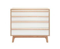Cassettiera 4 cassetti design scandinavo helia - Bianco