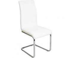 Sedia moderna in ecopelle, per sala da pranzo, cucina o salotto, cm 43x57h98, colore Bianco - Nuovo