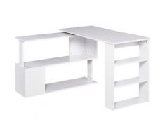 Benzoni - Scrivania da Ufficio ad Angolo in Legno 120x100x74 cm Bianca