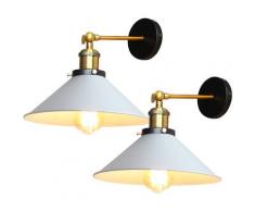 Wottes - 2 pcs lampada da parete E27 retr¨° illuminazione camera da letto metallo industriale