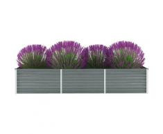 Vidaxl - Letto Rialzato Giardino in Acciaio Zincato 240x80x45 cm Grigio - Grigio