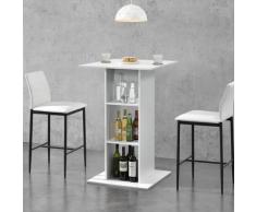 Encasa - Tavolo Alto da Bar con 3 Ripiani Portabottiglie Tavolo Bistro in Forma Quadrata 70 x 70 x