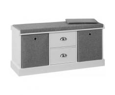 Sobuy - Panca scarpiera Cassapanca da Interno Mobile Bagno con 2 cassetti e 2 cesti Bianco