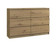 MILANO - Cassettiera grande 6 cassetti - 30x120x77cm - Stile scandinavo - Mobile contenitore