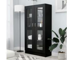 Youthup - Armadietto con Vetrina Nero 82,5x30,5x150 cm in Truciolato - Nero