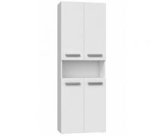Moby - Mobile bagno con due cesti - Maniglie minimaliste - 174x60x30 - Colonna portaoggetti - Bianco