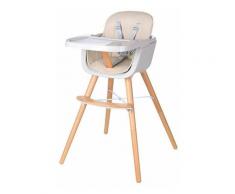 Newborn - Seggiolone Pappa in Legno, Seggiolone per Bambini 2 in 1, Vassoio Regolabile, per