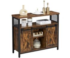 Songmics - VASAGLE Credenza, Armadio da Cucina, Armadietto, Tavolo da Buffet con Ante Scorrevole,