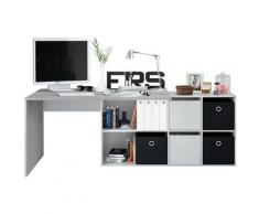 Scrivania pc ufficio mutiposizione angolare/dritta studio casa CEMENTO BIANCA NERA computer gaming
