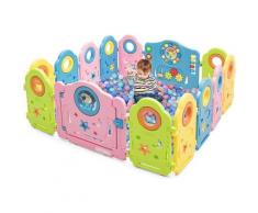 Box con 14 Pannelli, Centro Attivita per Bambini, con Porta Chiusura, Barriera Recinto Sicuro