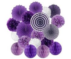 Regalo - Carta Pompon Fan Ball Honeycomb Room Decorazione Matrimonio Compleanno Pasqua Battesimo
