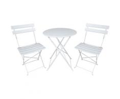 Set Bistrot 2 sedie + tavolino Pieghevole salvaspazio per Giardino, Balcone, Veranda e terrazza