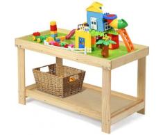 Costway - Tavolo attivita per Bambini, Tavolo da Gioco per Blocchi di Costruzioni, Scrivania per