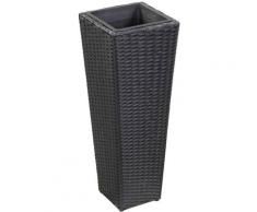 Letto Rialzato da Giardino 30x30x80 cm in Polyrattan Nero Nero - Vidaxl