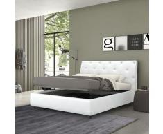 Talamo Italia - Letto contenitore piazza e mezza Mozart, Made in Italy, Struttura in ecopelle