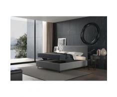 Talamo Italia - Letto contenitore piazza e mezza Puccini, Made in Italy, Struttura in tessuto