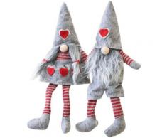 Gnomi di Natale di peluche lavorati a mano, figurine di elfi nani, decorazione della tavola, casa