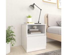 vidaXL Comodino Bianco 40x40x50 cm in Truciolato