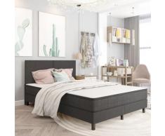 vidaXL Letto a Molle Grigio in Tessuto 160x200 cm