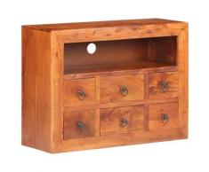 vidaXL Credenza 80x30x60 cm in Legno Massello di Acacia
