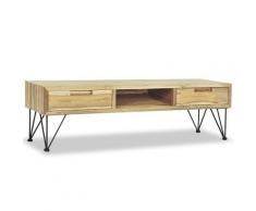 vidaXL Mobile Porta TV 120x35x35 cm in Legno Massello di Teak