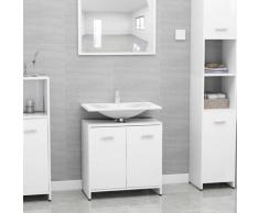 vidaXL Armadio da Bagno Bianco 60x33x61 cm in Truciolato