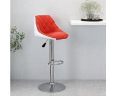 vidaXL Sgabello da Bar Rosso e Bianco in Similpelle