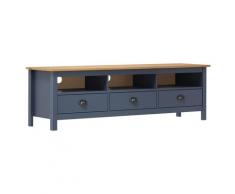 vidaXL Mobile TV Hill Range Grigio 158x40x47 cm Legno Massello di Pino