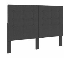 vidaXL Testiera Letto Trapuntata Grigio Scuro in Tessuto 140x200 cm