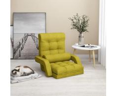 vidaXL Sedia da Terra Pieghevole con Funzione Letto Tessuto Verde
