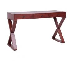 vidaXL Scrivania per PC Marrone 132x47x77cm Legno Massello di Mogano