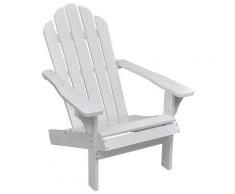 vidaXL Sedia da Giardino in Legno Bianca
