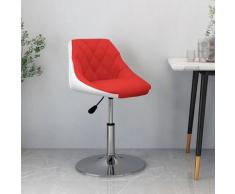 vidaXL Sgabello da Bar Rosso e Bianco in Similpelle