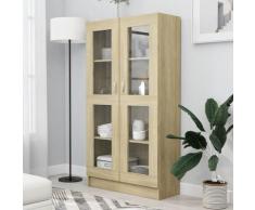 vidaXL Armadietto con Vetrina Rovere Sonoma 82,5x30,5x150cm Truciolato