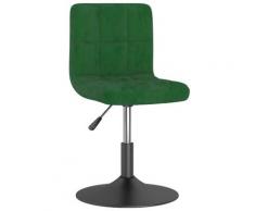 vidaXL Sgabello da Bar Girevole Verde Scuro in Velluto