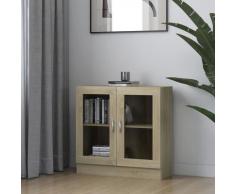 vidaXL Armadietto con Vetrina Rovere Sonoma 82,5x30,5x80 cm Truciolato
