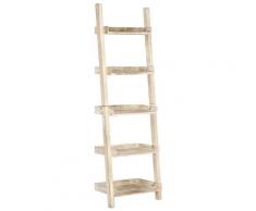 vidaXL Scaffale a Scala Bianco 75x37x205 cm Legno Massello di Mango