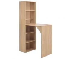 vidaXL Tavolo da Bar con Mobiletto Rovere 115x59x200 cm
